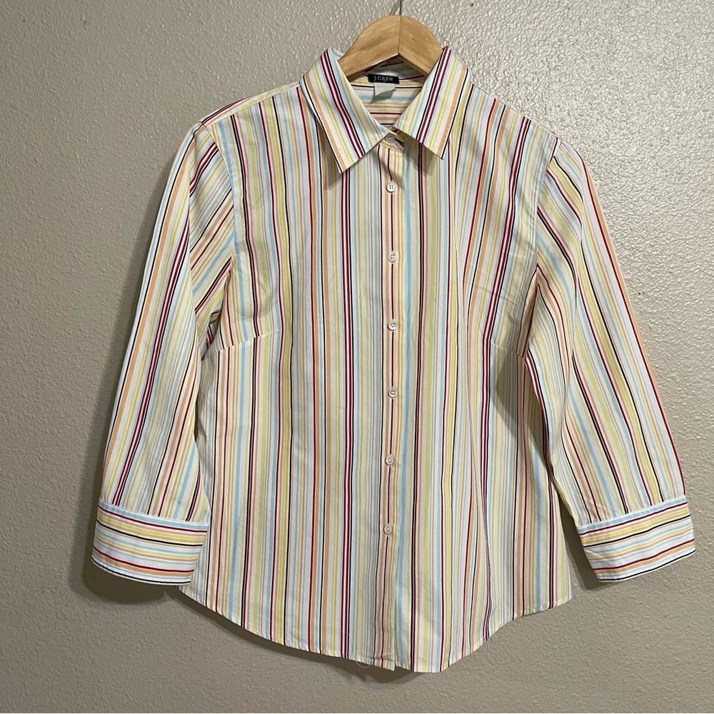 J.Crew Women's‎ Button Down Shirt Multicolor Striped  Y2K